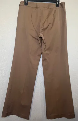 Trina Turk Sunset Wide Leg Pants Tan Khaki Nylon Cotton Stretch 231318 Size 6 thumbnail 2