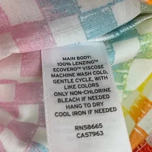 NEW BP Women Size Medium Rainbow Arcade Check Cropped Boyfriend Shirt thumbnail 5