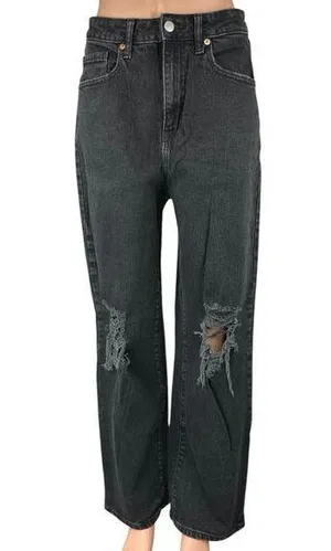 Wild Fable Black Highest Rise Baggy Distressed Straight Denim Jeans Pants Sz 28 thumbnail 1