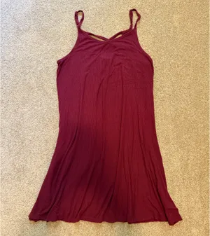 Mossimo Supply Co Maroon Cross Back Dress thumbnail 1