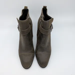 Donald Pliner Sage‎ Suede Buckle Ankle Boots Women's 9.5M Olive Brown Block Heel thumbnail 9