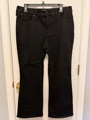 Madewell Mid Rise Kick Out‎ Jeans Black Size 32 Cropped Straight hem thumbnail 3