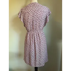 Monteau cottage fairy boho whimsi Floral Ruffle‎ Sleeve Mini Dress Mauve Dainty thumbnail 5
