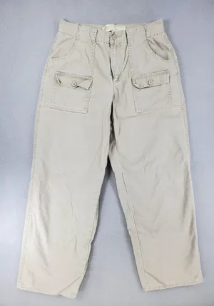 American Eagle Outfitters Cargo Khakis Womens Size 6 Beige‎ Cotton Pants thumbnail 1