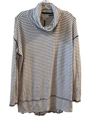 Liz Claiborne Weekend Women's Cowl‎ Neck Striped Sweater Black Size L thumbnail 1