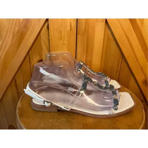 BCBGeneration Sandals Womens 7.5M Larabee Slingback Flats Multicolor Rhinestone thumbnail 3