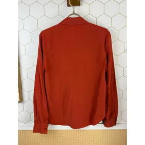Babaton from Aritzia Relaxed Fit Rust Orange Silk Blend Blouse - Size - XS thumbnail 2