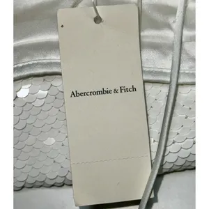 NWT Abercrombie & Fitch White Sequin Spaghetti Strap Mini Dress Womens Size XXS thumbnail 6