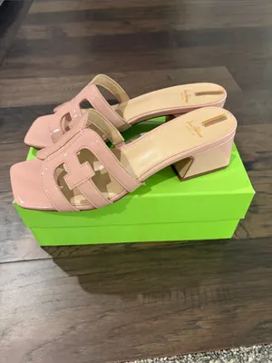 New In Box Sam Edelman Block Heel Pink Patent Slides Sz 8.5 thumbnail 10
