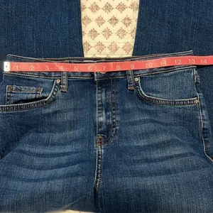 Topshop Moto Dree Frayed Hem Crop Jeans 28 Blue Kick Flare Denim thumbnail 14