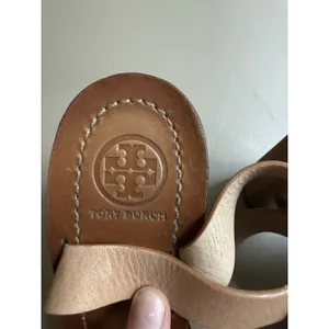 Women’s Designer Tory Burch Bleecker Leather Block Heel Sandals Strap Size 8 thumbnail 4