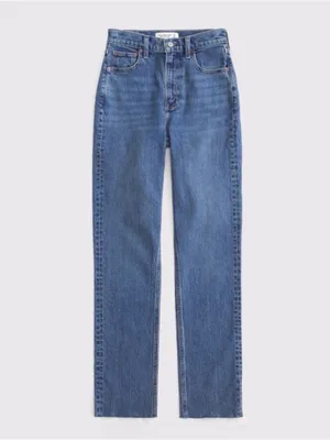 Abercrombie & Fitch Curve Love 90s Straight Ultra High Rise Jeans 32/14S SHORT thumbnail 3