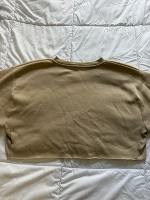 Tan Cropped Sweatshirt Size M thumbnail 3