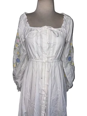 Damson Madder Junia Midi Dress in Embroidered 6 New Floral Cotton thumbnail 6