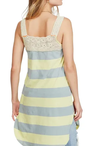 Free People Womens Luca Linen Blend Crochet Tank Top thumbnail 2