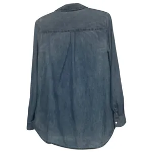 Cato Women's Denim Blue‎ Long Sleeve Pearl Snap Button Shirt Size M thumbnail 2