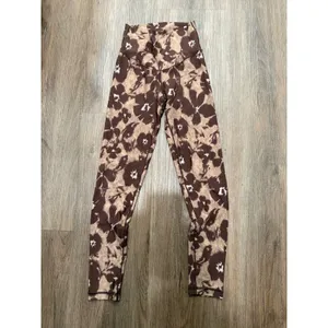 OFFLINE by Aerie Real Me High Rise 7/8 Leggings Brown Floral Print‎ Small thumbnail 3