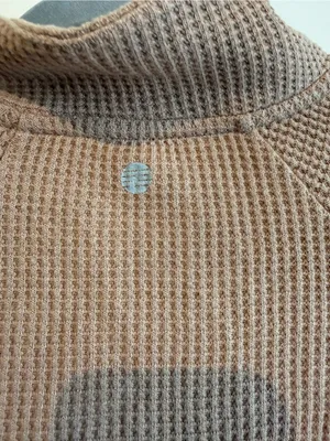 Zella Brown Half-Zip Waffle-Knit Pullover thumbnail 5