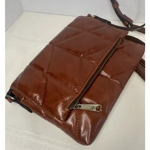 Patricia Nash Corfu Quilted Leather Crossbody Bag Purse Cognac Brown Oil-Waxed thumbnail 3