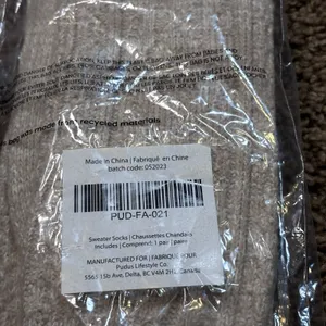Pudus Beige Knee High Sweater Socks Size 6 thumbnail 2