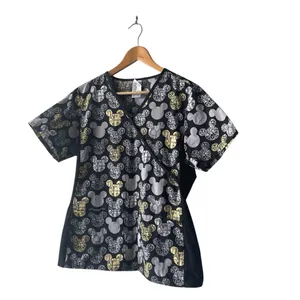 Disney Mickey Print Medical Scrub Top Medium thumbnail 3