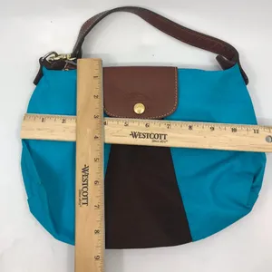 LONGCHAMP Blue Brown Fabric Chic Shoulder Bag thumbnail 4