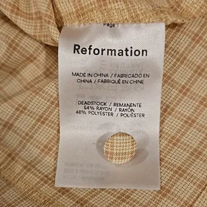 💕REFORMATION💕 Callie Top - Yellow Plaid ~ 4 NWOT thumbnail 10