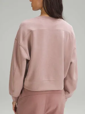 Lululemon Softstreme Perfectly‎ Oversized Cropped Crew Pink Women’s Sz 0 thumbnail 2