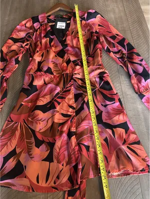 NWT Dress Forum Floral Wrap Mini Dress Pink Long Sleeve Women’s Medium thumbnail 12