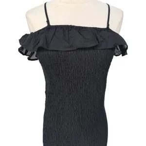 Anthropologie Celandine Off the Shoulder Smocked Midi Dress‎ Black Size XXS thumbnail 6