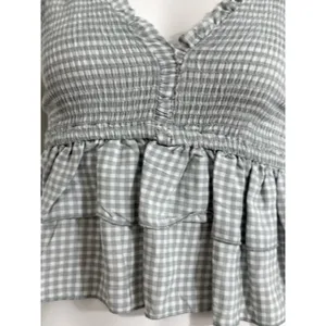 Ocean Drive Women’s Babydoll Top Plaid Halter Coquette Cottagecore Boho Y2K M thumbnail 7