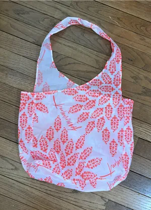 Free People FP Movement Reusable Tote Bag Coral Pink Floral Ripstop Shopper thumbnail 1