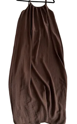 Women's Brown Open Back Thin Strap Dress Size Large #260467 thumbnail 1