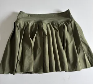 OFFLINE by Aerie Womens Pleated Tennis Skort Olive Green Athletic Mini Skirt S thumbnail 1