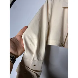 New Sasha Therese Florence crop shirt in cream sz S thumbnail 7