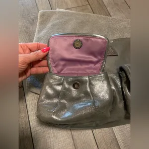 Coach Metallic Silver Poppy Hobo Bag thumbnail 6