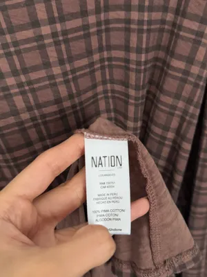 Nation LTD Large Romy Long Sleeve Tee Tartan Plaid Fall Preppy Office Pima thumbnail 5
