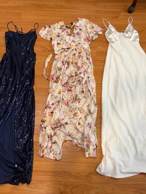 Lulu's White Satin V-Neck Slip Maxi Dress thumbnail 3