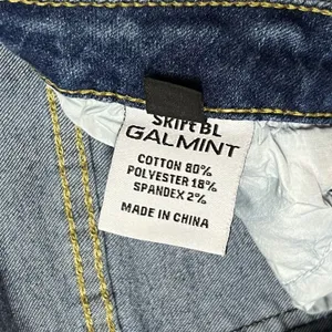 Galmint Womens US 4 Blue Denim Flare Bell Bottom Jeans Raw Hem Stretch‎ thumbnail 8