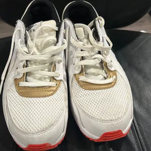 Nike Air Max White and Gold with Black Swoosh thumbnail 2