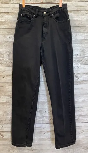 Vintage L.L. Bean Womens 6 M/Tall Jeans‎ Black Classic Fit Straight Leg Stretch thumbnail 1