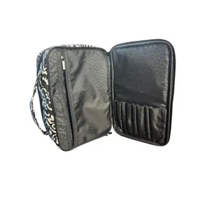 Vera Bradley Train Case Cosmetic‎ Makeup Bag Travel Organizer Black Paisley thumbnail 3