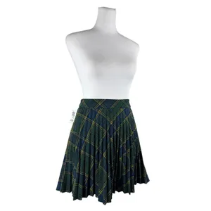 NWT Aritzia Sunday Best Tabby Green & Blue Pleated Mini Skirt thumbnail 4