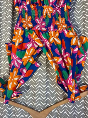 Peach Love CA | Bright Floral Dress, Small thumbnail 4