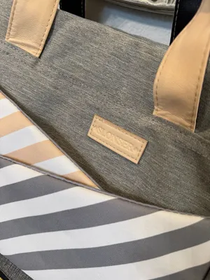 Slonser Large Diaper Bag Backpack with USB Charging Port Grey Striped Gray thumbnail 2