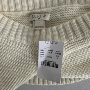 New J. Crew Cream Textured Knit Merino Wool Blend Sweater Womens Large Neutral‎ thumbnail 5