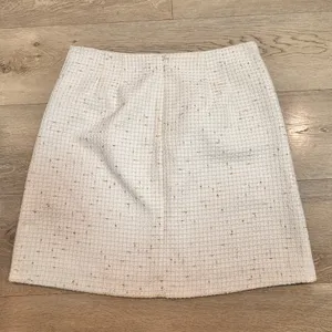 NWT Ann Taylor Factory Women Tweed A Line Skirt Beige Gold Metallic Size 12‎ thumbnail 2