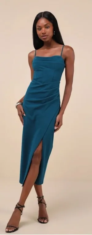 LULU's Elegant Sexy Bustier Chic Prom Wedding Formal Event Holiday Midi Dress thumbnail 1