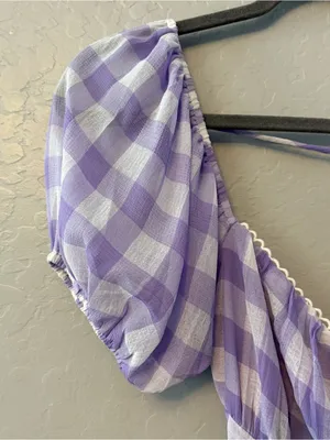 Princess Polly danny mini dress in lilac white gingham size 4 thumbnail 10