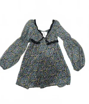 Free People Boho Sheer Bell Sleeve Lace Tunic Mini Dress thumbnail 3